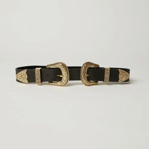 B-Low the Belt Bri Bri double buckle belt / GOLD Small